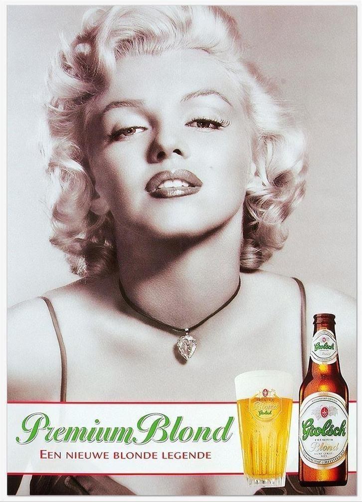 Marilyn Monroe Grolsh Grote Bier Mancave Bar Poster, Verzamelen, Biermerken, Nieuw, Reclamebord, Plaat of Schild, Grolsch, Ophalen of Verzenden