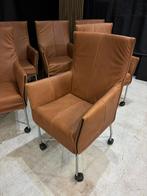 6 Montis Chaplin Stoelen in Rancho Cognac Leer, Huis en Inrichting, Stoelen, Bruin, Leer, Zo goed als nieuw, Info@montis.nl