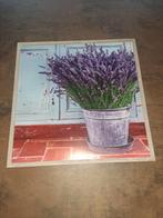 Canvas zeil lavendel met houten lijst, 50 tot 75 cm, Ophalen of Verzenden, Zo goed als nieuw, Foto of Poster