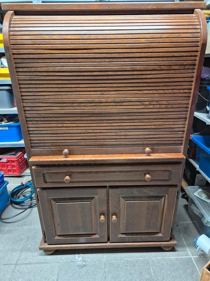 Vintage secretaire met rolluik, Antiek en Kunst, Antiek | Meubels | Kasten, Ophalen