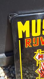 Emaille bord van Mustang Rijwielen van Gebr. De Geeter Assen, Verzamelen, Merken en Reclamevoorwerpen, Reclamebord, Gebruikt, .