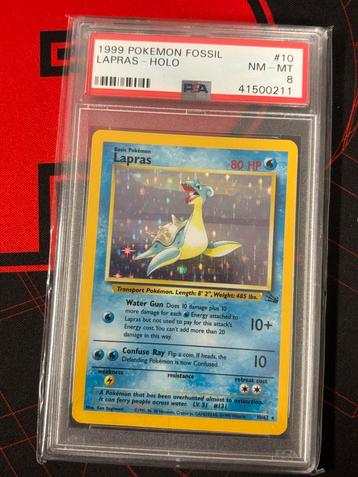 Pokemon Fossil Lapras Holo PSA 8 beschikbaar voor biedingen