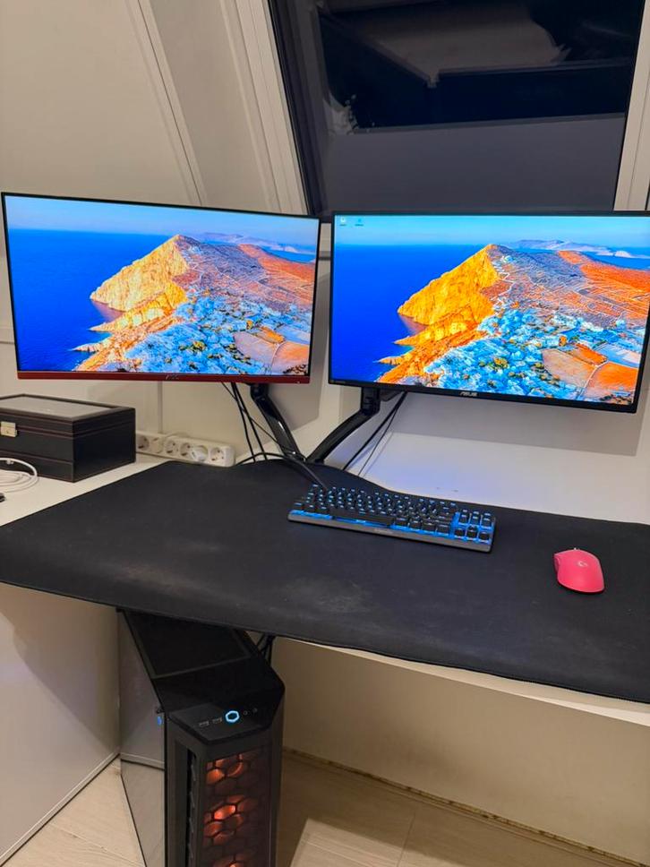 Gaming setup pc setup, Computers en Software, Desktop Pc's, Zo goed als nieuw, 3 tot 4 Ghz, SSD, 16 GB, Met videokaart, Met monitor