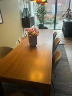 Houten tafel noten + 8 Hay AAC stoelen, Ophalen, Gebruikt, 200 cm of meer, 50 tot 100 cm