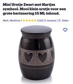 Zwart mini urn rvs 15ml nieuw huisdieren klein, Nieuw, Overige typen, Verzenden