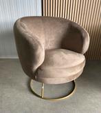 ronde velvet velours fauteuil / zetel in Taupe of  zwart, Huis en Inrichting, Fauteuils, Nieuw, 75 tot 100 cm, Ophalen of Verzenden