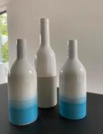 Set van drie decoratieve flessen, Blauw, Aardewerk of Porselein, Nieuw, Ophalen of Verzenden