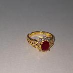 Dames ring 18 karaat gold plated, Nieuw, Ophalen of Verzenden, Dame, Goud