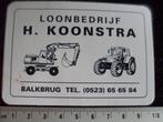 sticker loonbedrijf H. Koonstra balkbrug logo, Verzenden, Zo goed als nieuw, Bedrijf of Vereniging