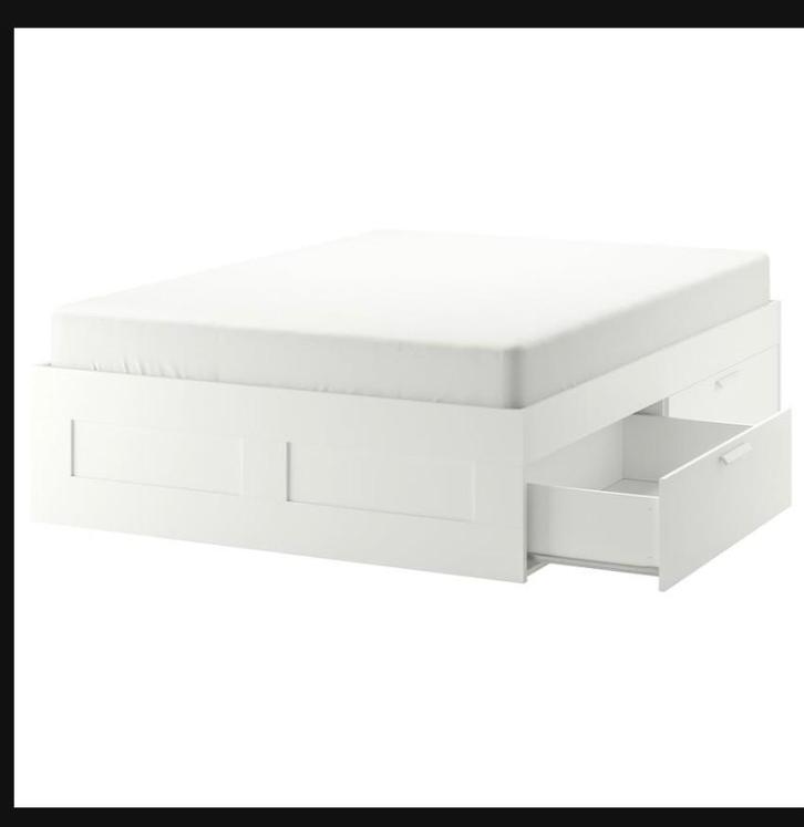 Brimnes IKEA Bedframe 180x200 met lades (zonder lattenbodem), Huis en Inrichting, Slaapkamer | Bedden, Gebruikt, Tweepersoons