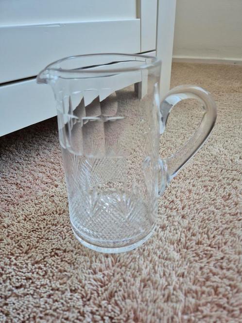 Vintage kristallen geslepen waterkan, Huis en Inrichting, Keuken | Servies, Gebruikt, Glas of Glazen, Overige stijlen, Glas, Ophalen of Verzenden