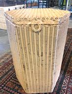 Vintage mand Lloyd Loom, rieten wasmand, Ophalen, Gebruikt, Mand, LLoyd Loom
