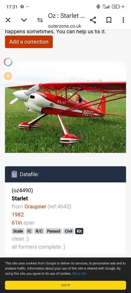 Graubner modelbouw Starlet vliegtuig van hout. Nog te bouwen, Hobby en Vrije tijd, Modelbouw | Vliegtuigen en Helikopters, Nieuw