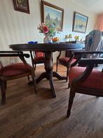 Eethoek met ronde tafel en 4 stoelen, Ophalen of Verzenden