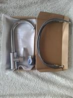 Gloednieuwe hoge kraan wastafel of keuken RVS Zilver, Doe-het-zelf en Verbouw, Sanitair, Ophalen of Verzenden, Nieuw, Rvs, Kraan