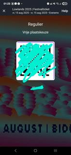 Lowlands weekend ticket te koop, via Ticketmaster, Eén persoon, Overige soorten, Overige typen