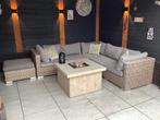 Loungeset met hocker en vuurtafel, Ophalen, Gebruikt, Wicker, Hocker