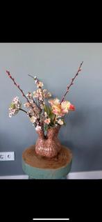 Tuitvaas met zijde bloemen, Ophalen of Verzenden, Zo goed als nieuw