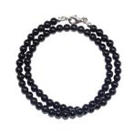 Halsketting Onyx zwart  Kralen 6 mm 925 sterling zilver, Ophalen of Verzenden, Mineraal