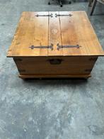 Houten Opbergkist / Salontafel, Gebruikt, 50 tot 100 cm, Eikenhout, Minder dan 50 cm