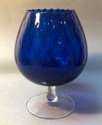 Prachtige kobaltblauwe vaas, Empoli glas, Italiaans glas, Ophalen of Verzenden