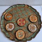 (i) Venetiaans dienblad met 6 onderzetters, Antiek en Kunst, Ophalen