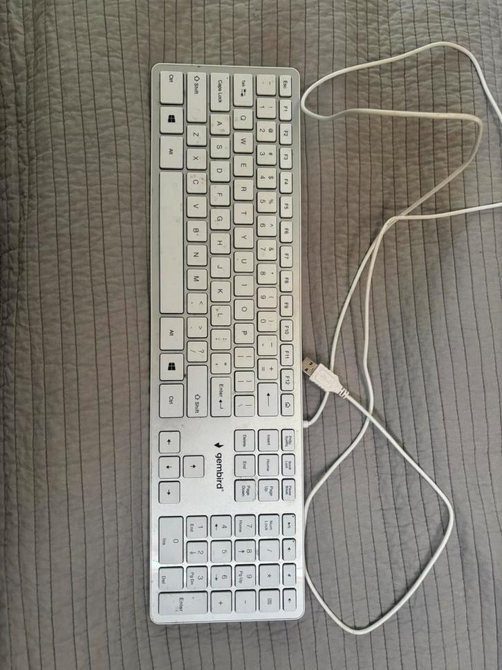 Gembird toetsenbord wit QWERTY ANSI indeling - gebruikt, Computers en Software, Toetsenborden, Gebruikt, Qwerty, Bedraad, Ophalen of Verzenden