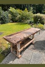 Werkelijk prachtige antieke vintage robuuste werkbank 258cm, Huis en Inrichting, Ophalen, 200 cm of meer, Zo goed als nieuw, Rechthoekig