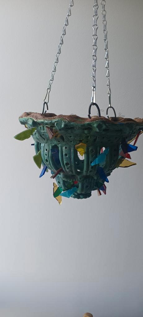 Steengoed, keramische lamp met unieke Muranoscherven, design, Antiek en Kunst, Antiek | Lampen, Ophalen of Verzenden