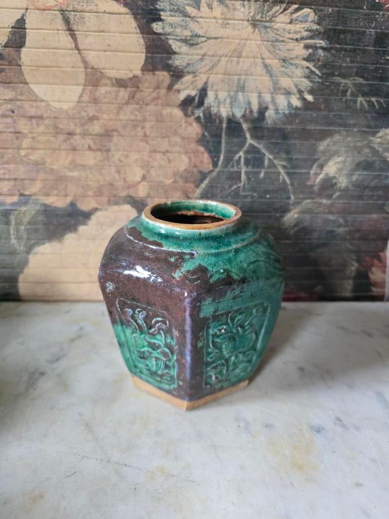 Gemberpot groen nr1, Antiek en Kunst, Curiosa en Brocante, Ophalen of Verzenden