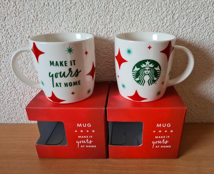 Starbucks Kerst Mokken //  beker  make it yours at home, Verzamelen, Merken en Reclamevoorwerpen, Nieuw, Gebruiksvoorwerp, Ophalen of Verzenden