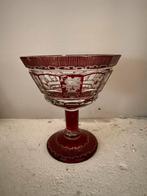 Vintage Rode Kristallen Boheemse schaal, Ophalen of Verzenden