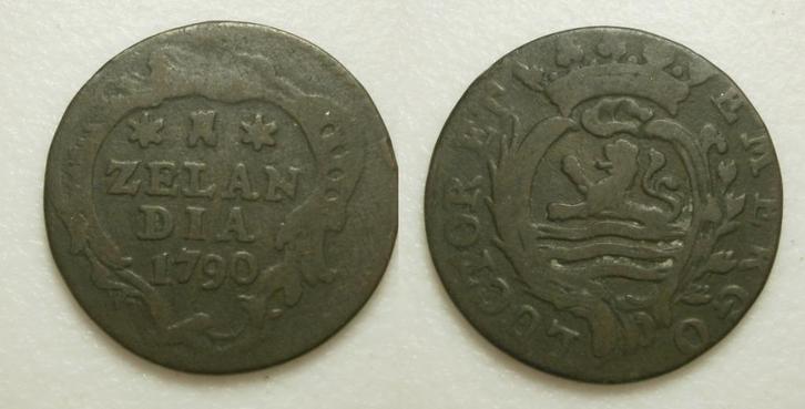 9] Zeeland Duit 1790, Postzegels en Munten, Munten | Nederland, Losse munt, 1 cent, Vóór koninkrijk, Ophalen of Verzenden