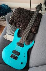 Mayones Duvell DT 7 Light Blue Metallic Mat, Ophalen of Verzenden, Zo goed als nieuw, Solid body, Overige merken