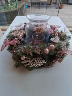 Decoratieve Kandelaar met Krans, Overige materialen, Ophalen of Verzenden, Zo goed als nieuw, Crème