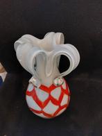 Vaas Simias, rood wit, Huis en Inrichting, Woonaccessoires | Vazen, Ophalen of Verzenden, X, Rood, Glas