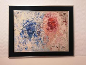 André Finn –Blauw en Rood–Abstract Expressionistisch portret beschikbaar voor biedingen