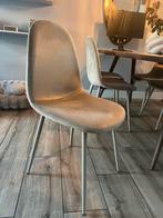 6 champagne kleur Eetkamerstoelen, Huis en Inrichting, Stoelen, Gebruikt, Overige kleuren, Ophalen of Verzenden, Stof