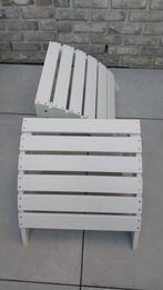 beliani voetenbank deckchair adirondac wit 2 stuks nieuw, Ophalen of Verzenden, Nieuw, 2 zitplaatsen