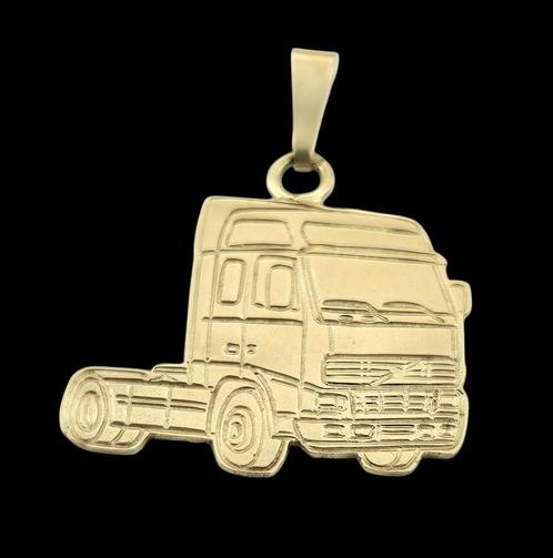 14 karaats gouden Hanger Volvo Truck handgemaakte sieraad, Sieraden, Tassen en Uiterlijk, Kettinghangers, Zo goed als nieuw, Goud