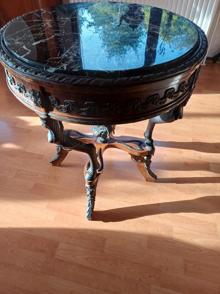 Antieke Neoclassicistische Tafel met Marmer, Antiek en Kunst, Antiek | Meubels | Tafels, Ophalen of Verzenden