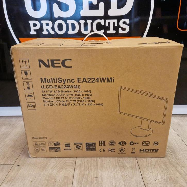NEC EA224WMi Monitor FullHD || 75Hz || Nu voor €39,99, Computers en Software, Monitoren, Nieuw, 61 t/m 100 Hz, DVI, HDMI, VGA