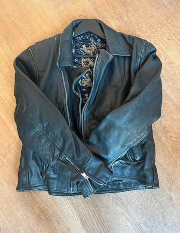 Vintage leren motorjack beschikbaar voor biedingen