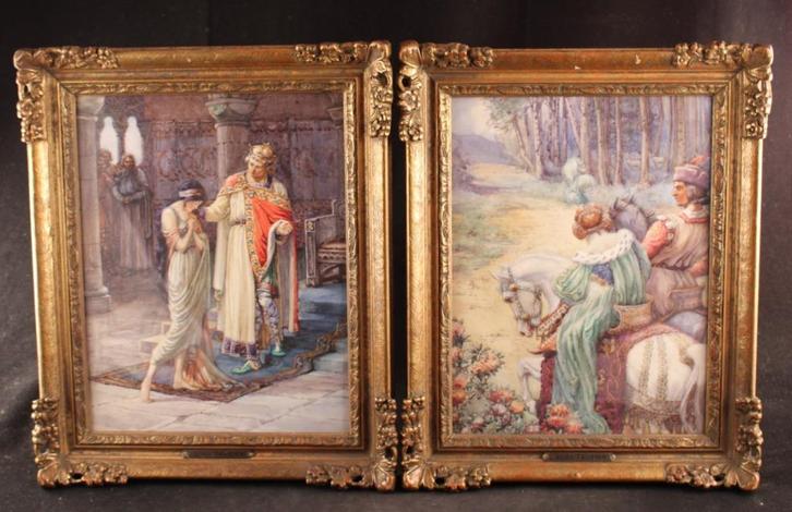Twee aquarellen van Lourens Alma-Tadema, Antiek en Kunst, Kunst | Schilderijen | Klassiek, Verzenden