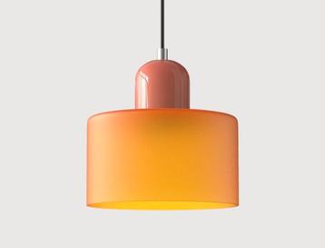 2x Hanglamp rose-geel glas pendant  beschikbaar voor biedingen