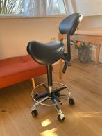 Score Jumper Zadelkruk met Rugleuning - Zwart Leer, Ophalen, Zwart, Zo goed als nieuw, Bureaukruk