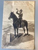 Militair ruiter paard trompet Neutraal Nederland, Overige thema's, Ongelopen, Ophalen of Verzenden, Voor 1920
