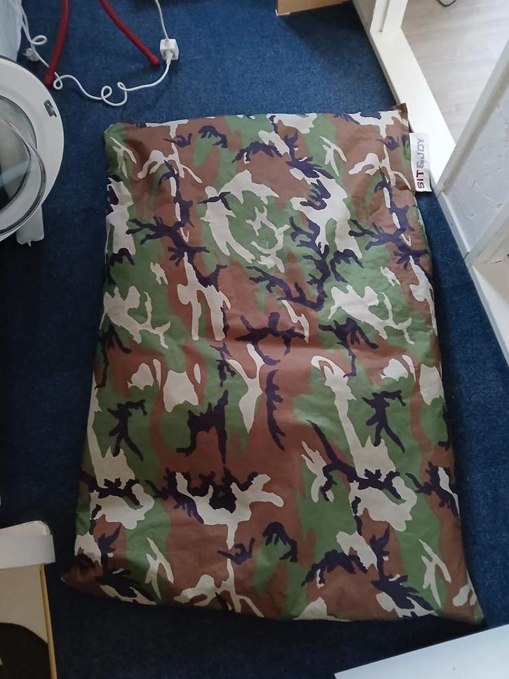 Zitzak camouflage look, Huis en Inrichting, Zitzakken, Gebruikt, Zitzak, Groen, Ophalen