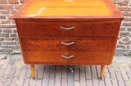 Mid Century ladekastje Gustafssons Zweden kastje nachtkastje, Huis en Inrichting, Kasten | Ladekasten, Gebruikt, Minder dan 100 cm