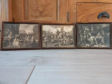 Set van 3 ingelijste reproducties Jan Steen beschikbaar voor biedingen